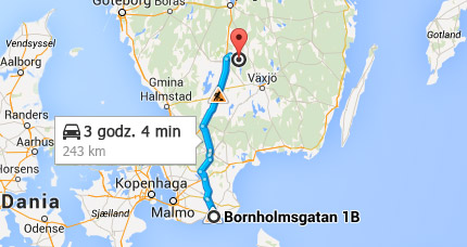 Najbliższy port: Ystad, 243km